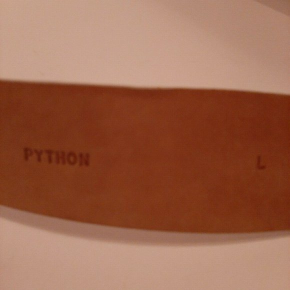 White Python W Kleinberg Made in America Snakeskin Wide Large L Belt 2\